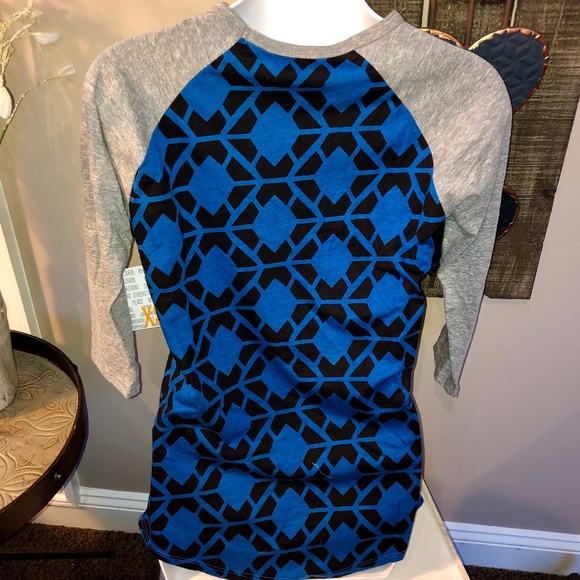 NWT LuLaRoe Randy Raglan, XS, Blue & Black - Picture 3 of 4